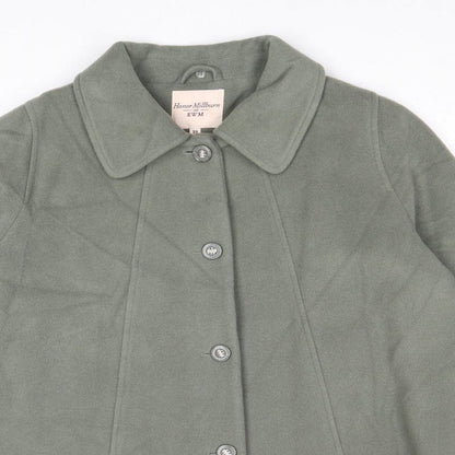 EWM Womens Green Overcoat Coat Size 16 Button