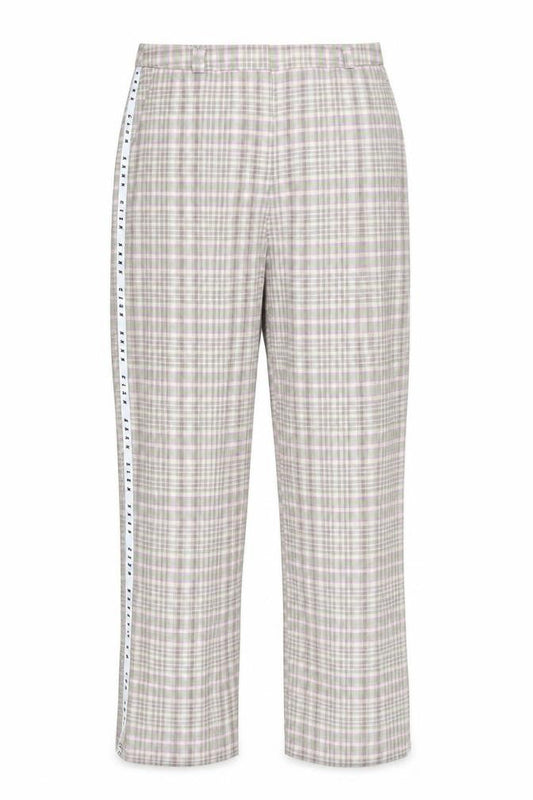 COLLUSION Womens Multicoloured Plaid Cotton Trousers Size 16 Regular Zip - Side Stripe Detail