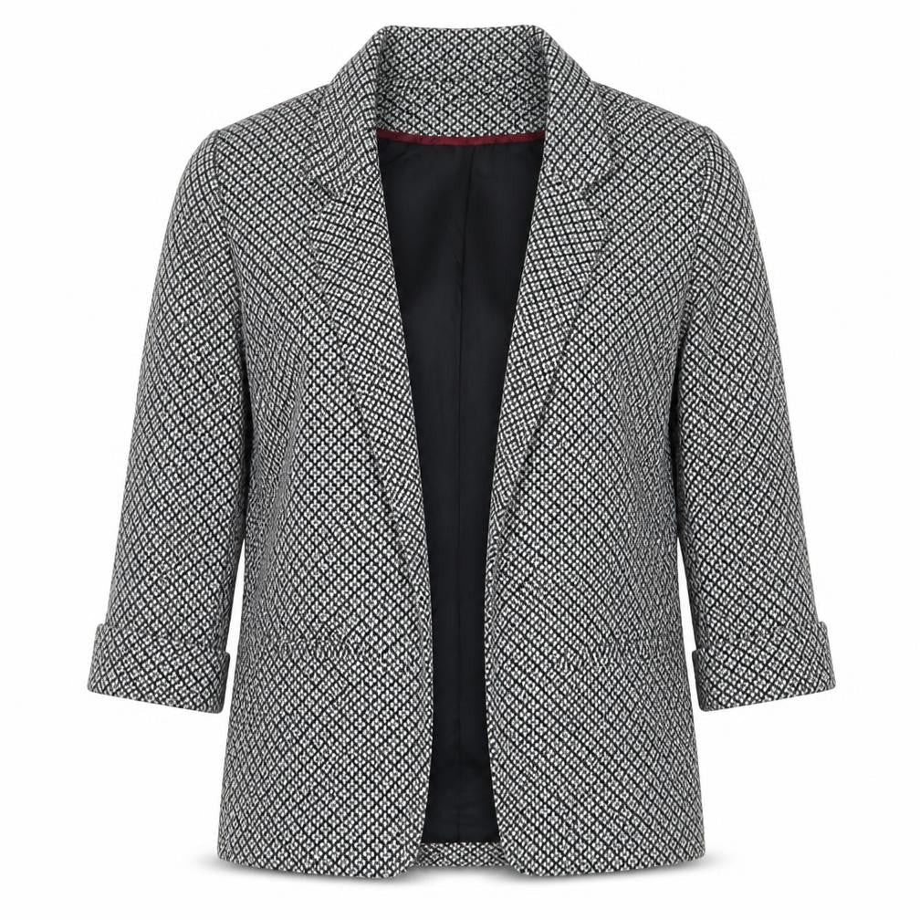 Topshop Womens Black Geometric Jacket Blazer Size 10 - Open