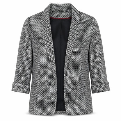 Topshop Womens Black Geometric Jacket Blazer Size 10 - Open