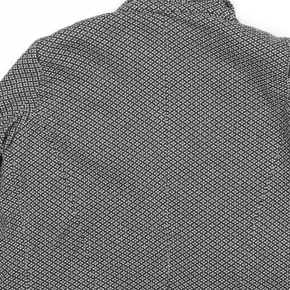 Topshop Womens Black Geometric Jacket Blazer Size 10 - Open