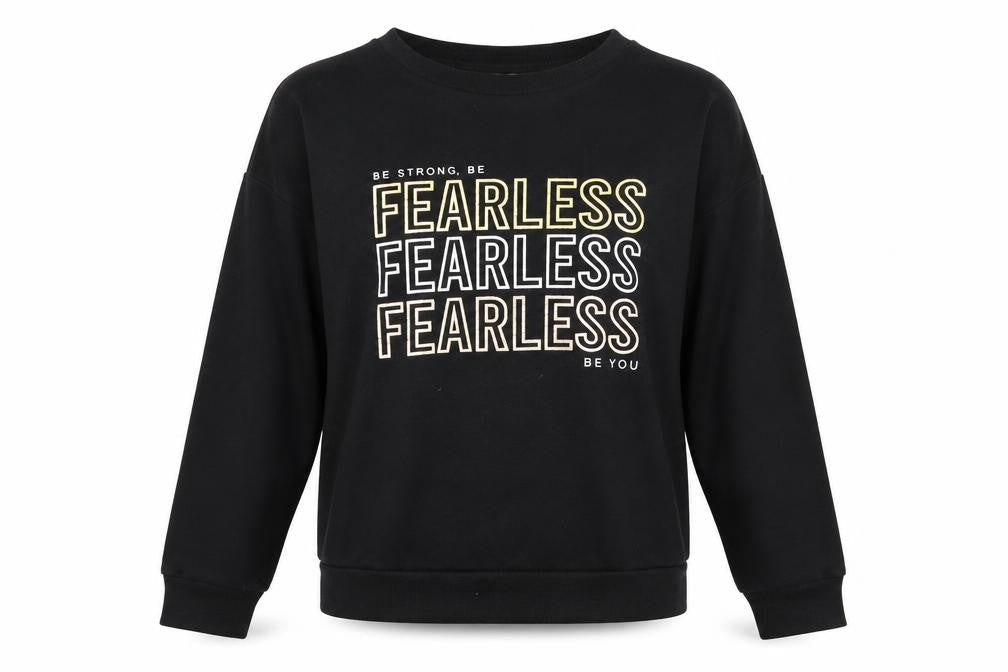 PEP&CO Womens Black Cotton Pullover Sweatshirt Size L Pullover - Fearless