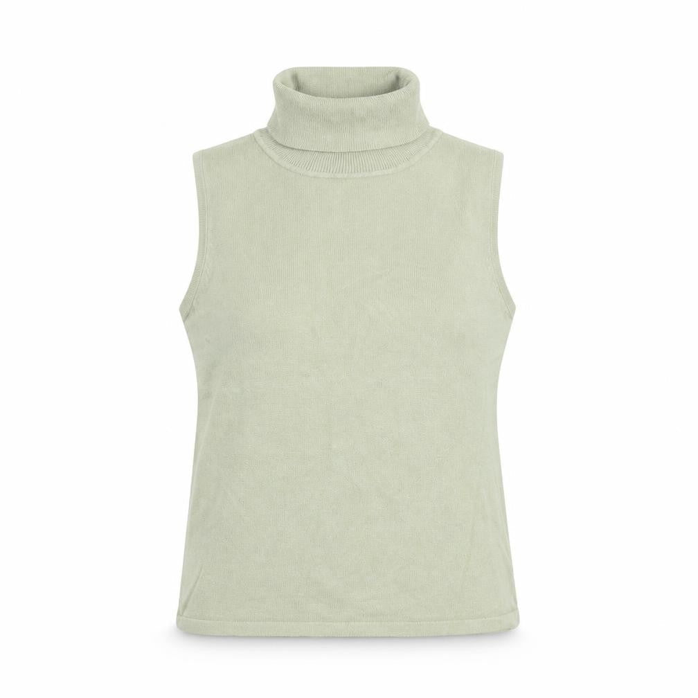 Etoile Womens Green Viscose Basic Tank Size M Roll Neck
