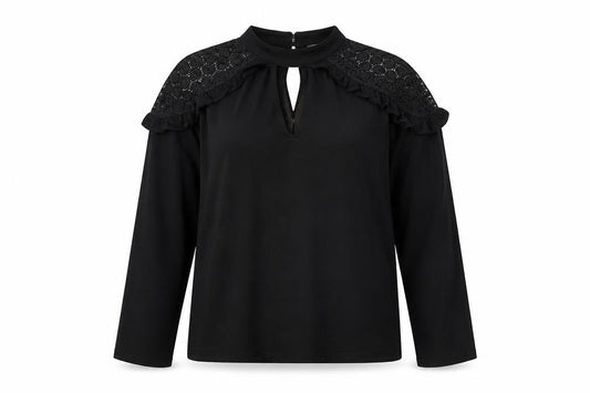 V By Very Womens Black Viscose Basic Blouse Size 10 Round Neck