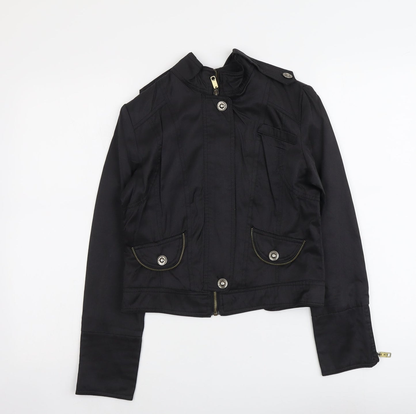 Zara Womens Black Jacket Size 4 Zip