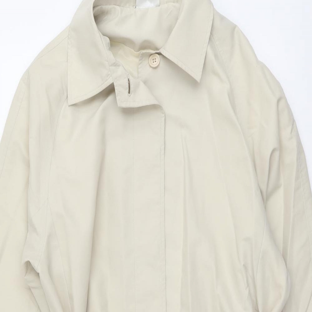 Contex Womens Beige Overcoat Coat Size 12 Button