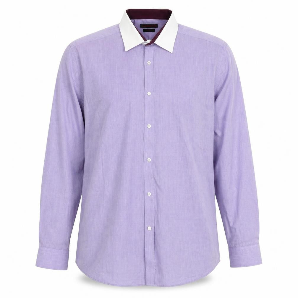Red Herring Mens Purple Polyester Button-Up Size 16.5 Collared Button