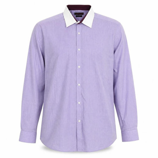 Red Herring Mens Purple Polyester Button-Up Size 16.5 Collared Button