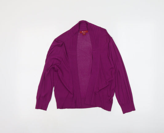 Monsoon Womens Purple V-Neck Viscose Pullover Jumper Size 14