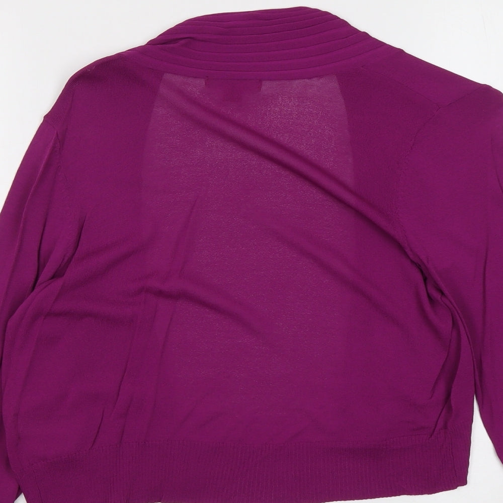 Monsoon Womens Purple V-Neck Viscose Pullover Jumper Size 14