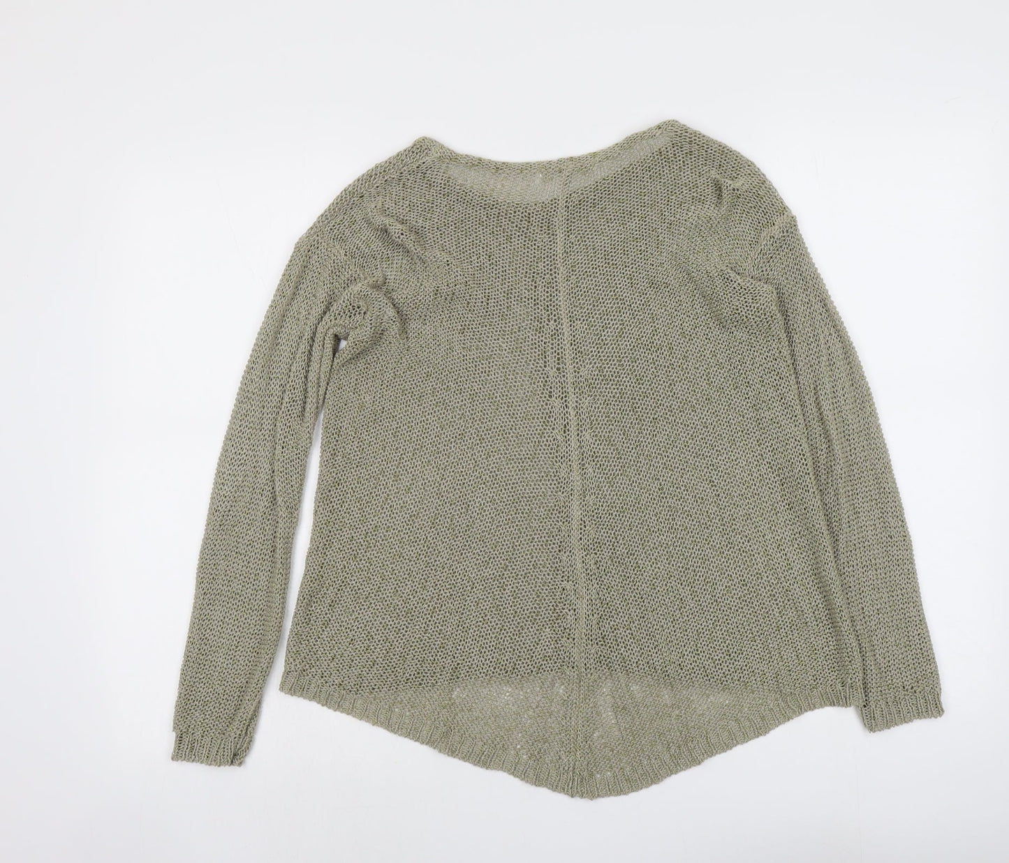 Marks and Spencer Womens Green Boat Neck Acrylic Pullover Jumper Size 10