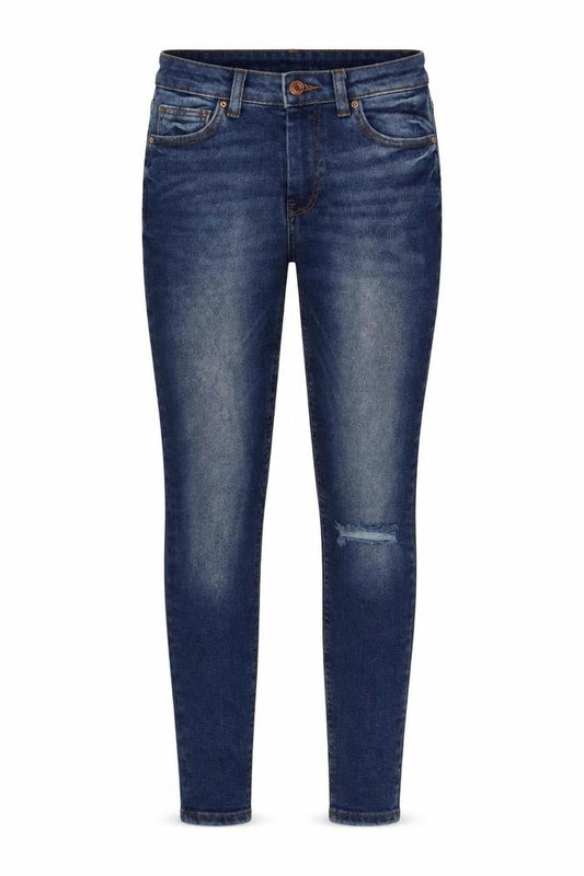 Denim & Co. Womens Blue Cotton Skinny Jeans Size 8 L27 in Regular Button