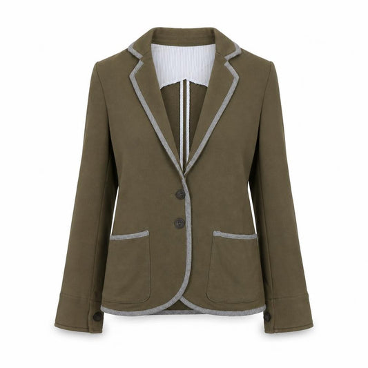 Mango Womens Green Cotton Jacket Blazer Size S
