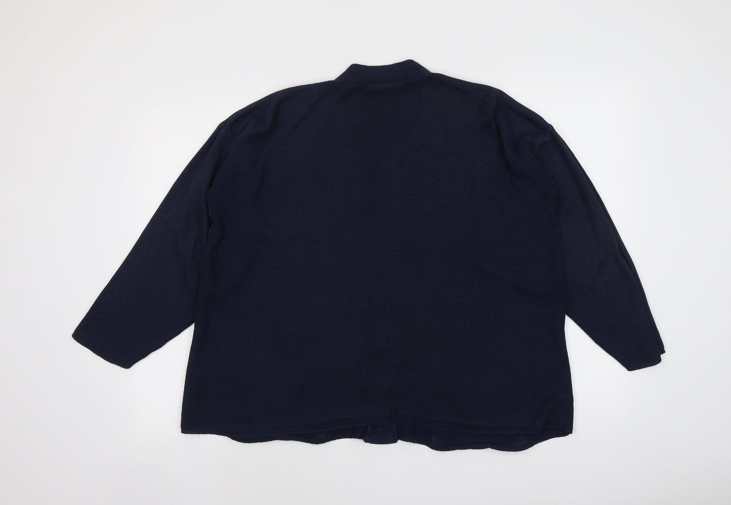 Bonmarché Womens Blue V-Neck Acrylic Cardigan Jumper Size M
