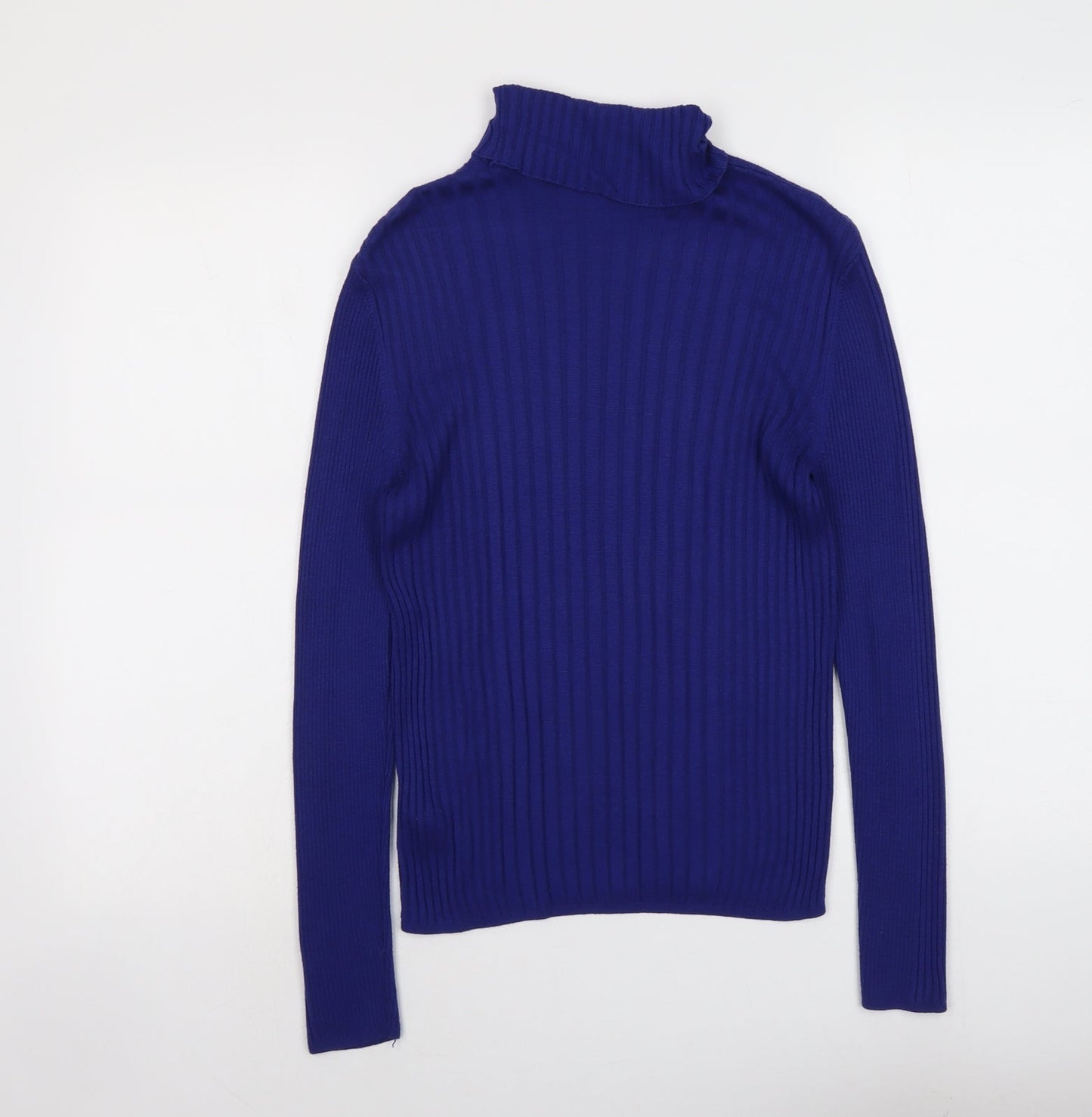 Cooperative Womens Blue Roll Neck Viscose Pullover Jumper Size M