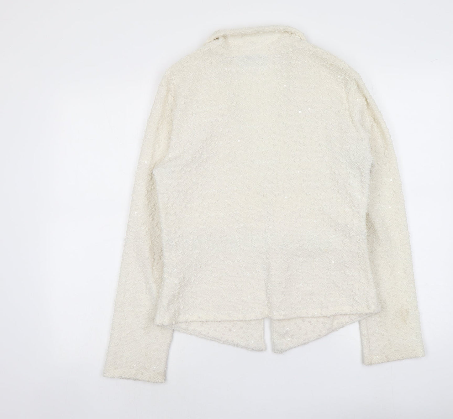 Mela London Womens Ivory Jacket Size 12 Hook & Eye