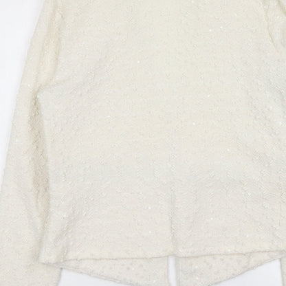 Mela London Womens Ivory Jacket Size 12 Hook & Eye