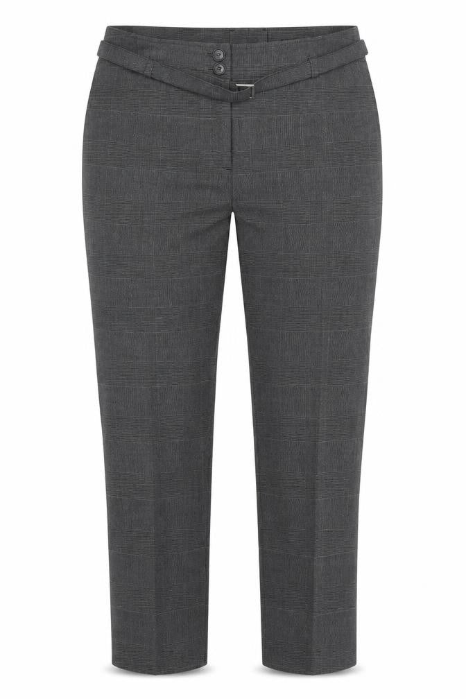 Kapp Ahl Womens Grey Plaid Polyester Trousers Size 33 in Regular Zip