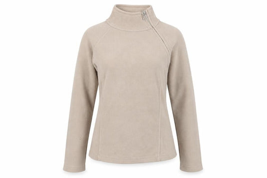 Active Womens Beige Polyester Pullover Sweatshirt Size 8 Zip
