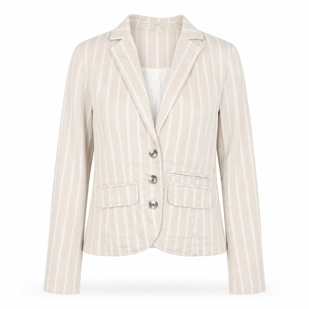 NEXT Womens Beige Striped Cotton Jacket Blazer Size 10