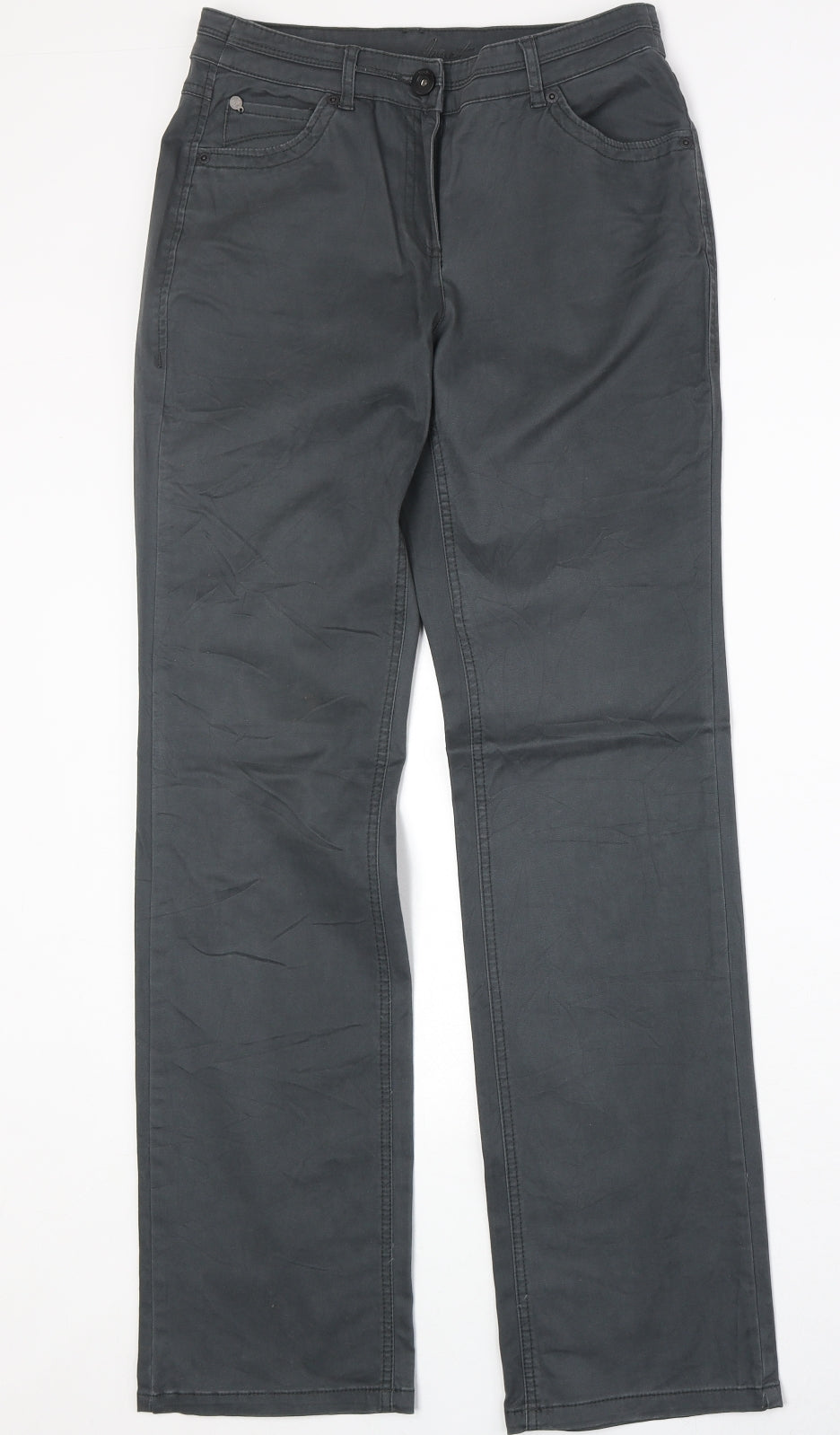 Cecil Womens Grey Cotton Straight Jeans Size 28 in Regular Zip