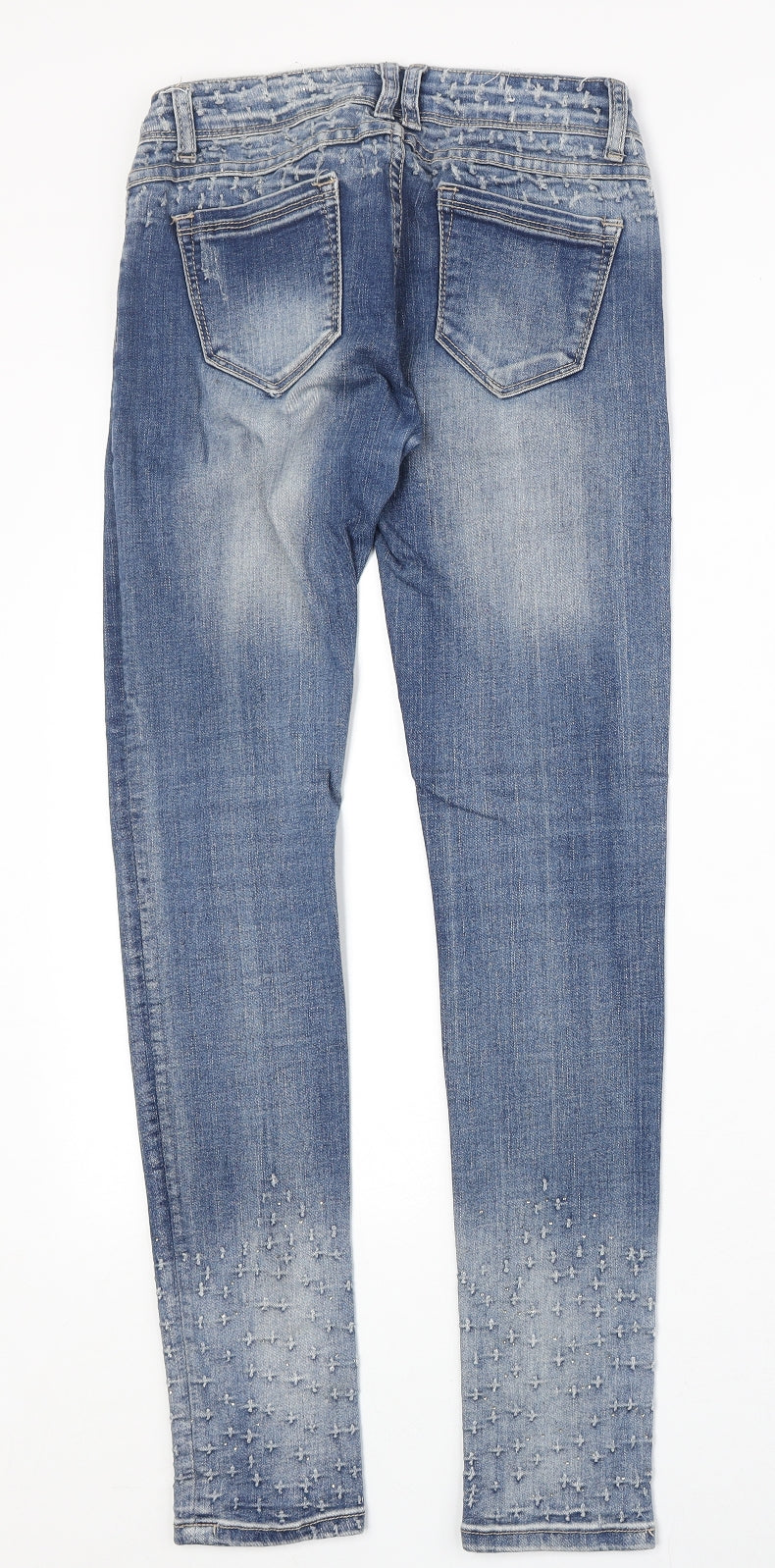 Preworn Womens Blue Cotton Skinny Jeans Size S Regular Zip