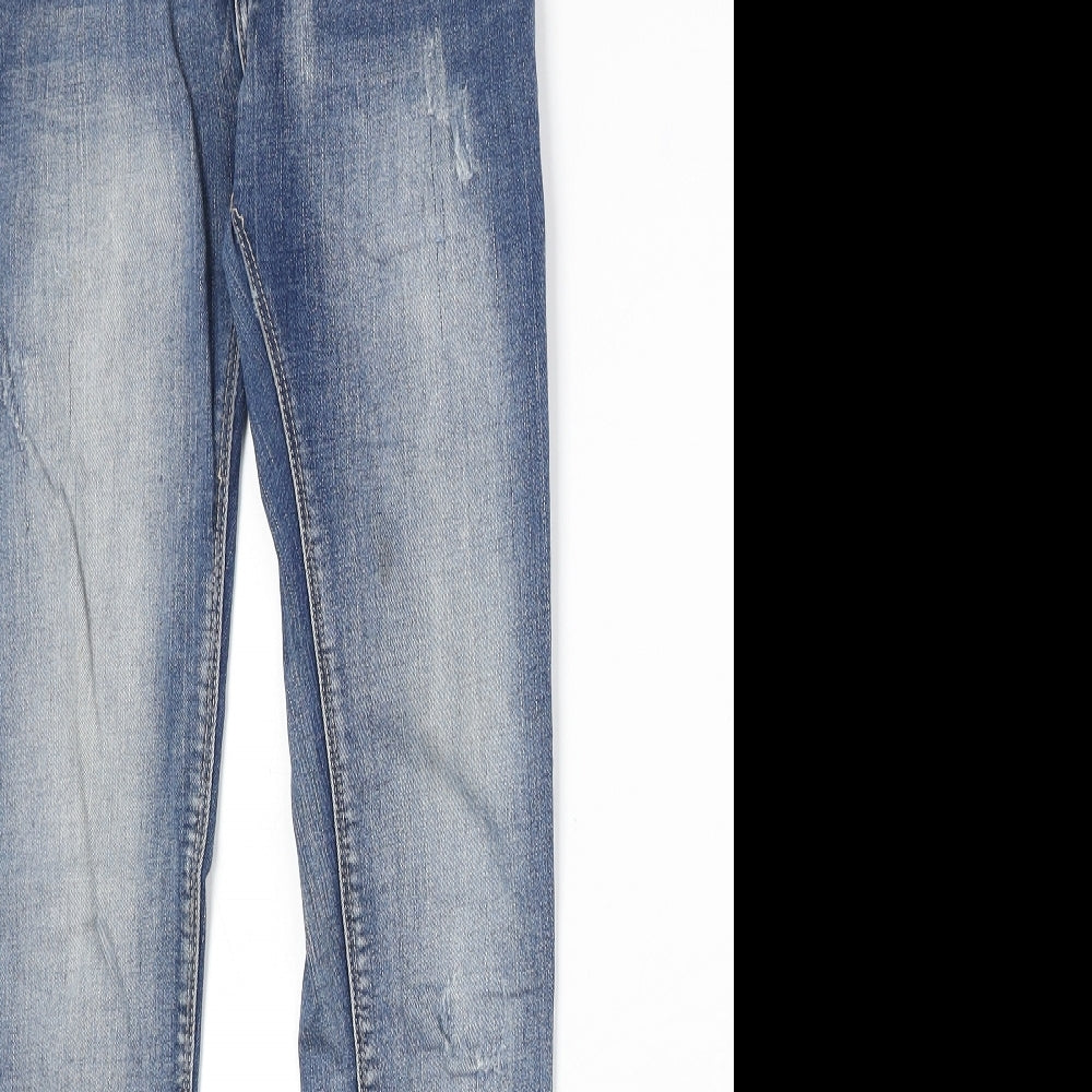 Preworn Womens Blue Cotton Skinny Jeans Size S Regular Zip
