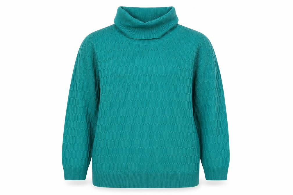 EWM Womens Green Roll Neck Acrylic Pullover Jumper Size L