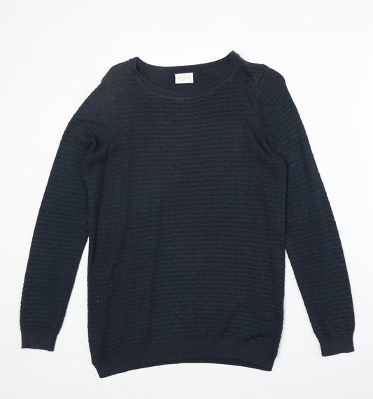 VILA Womens Blue Round Neck Acrylic Pullover Jumper Size M