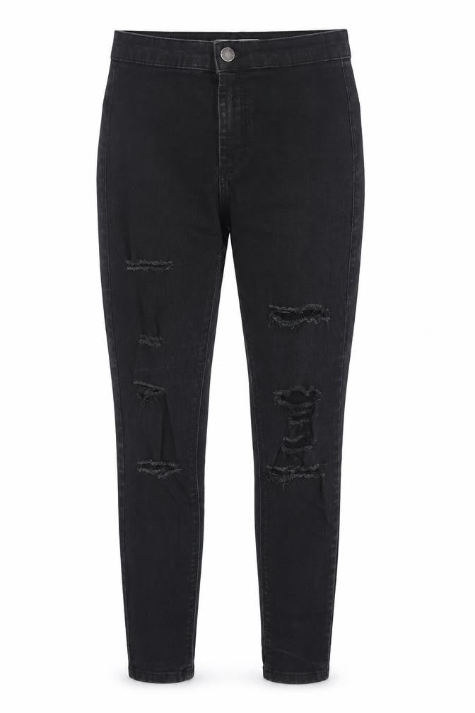 Topshop Womens Black Cotton Skinny Jeans Size 28 in Regular Zip