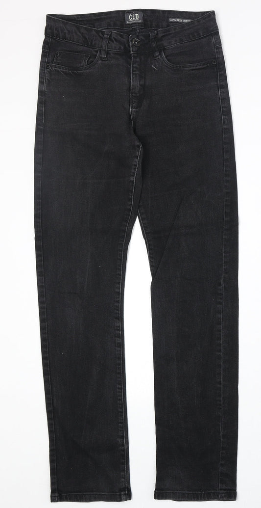 CLD Womens Black Cotton Straight Jeans Size 28 in Regular Zip
