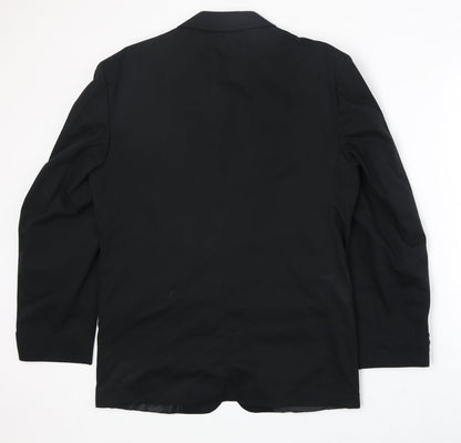 Classics Mens Black Polyester Jacket Suit Jacket Size 38 Regular