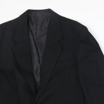 Classics Mens Black Polyester Jacket Suit Jacket Size 38 Regular