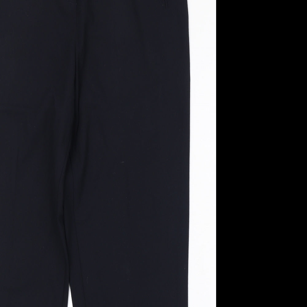 Marks and Spencer Womens Black Polyester Carrot Trousers Size 14 Regular Zip - Zipped Pockets