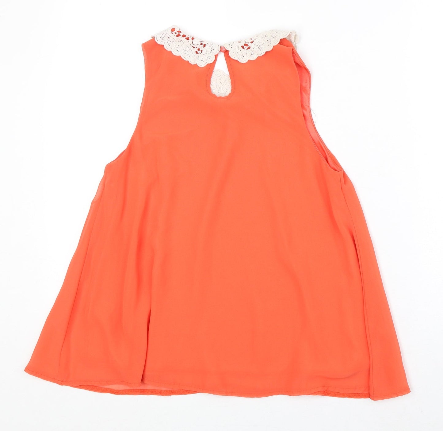 Select Womens Orange Polyester Basic Tank Size 6 Scoop Neck