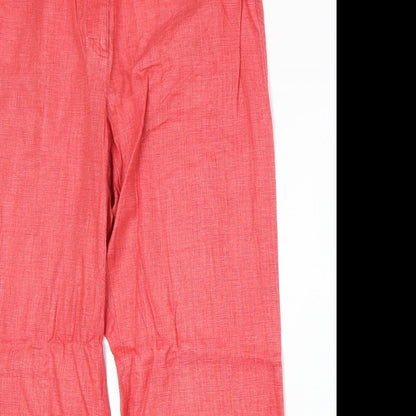 BRAX Womens Pink Polyester Trousers Size 34 in Regular Zip