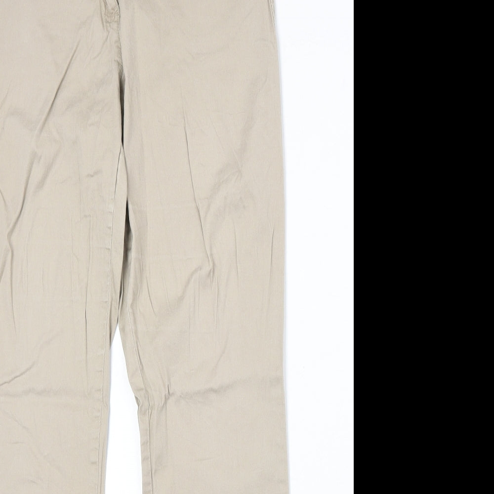 Up Fashion Womens Beige Cotton Straight Jeans Size 30 in Regular Zip