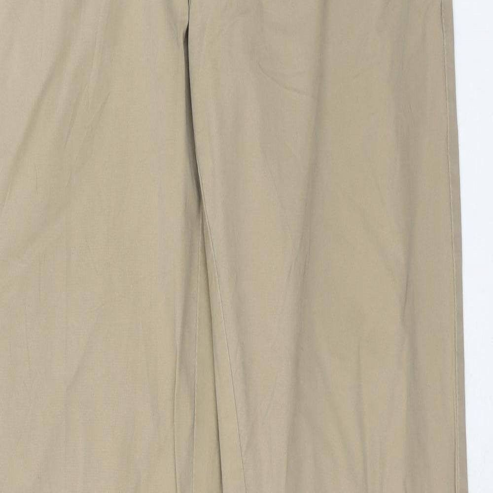 Yessica Womens Beige Cotton Trousers Size 12 Regular Zip