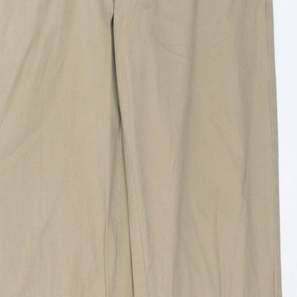 Yessica Womens Beige Cotton Trousers Size 12 Regular Zip