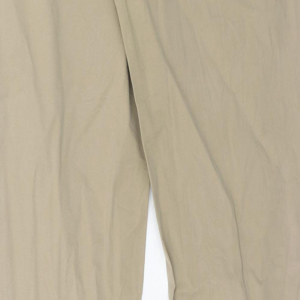 Yessica Womens Beige Cotton Trousers Size 12 Regular Zip
