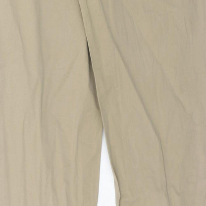 Yessica Womens Beige Cotton Trousers Size 12 Regular Zip