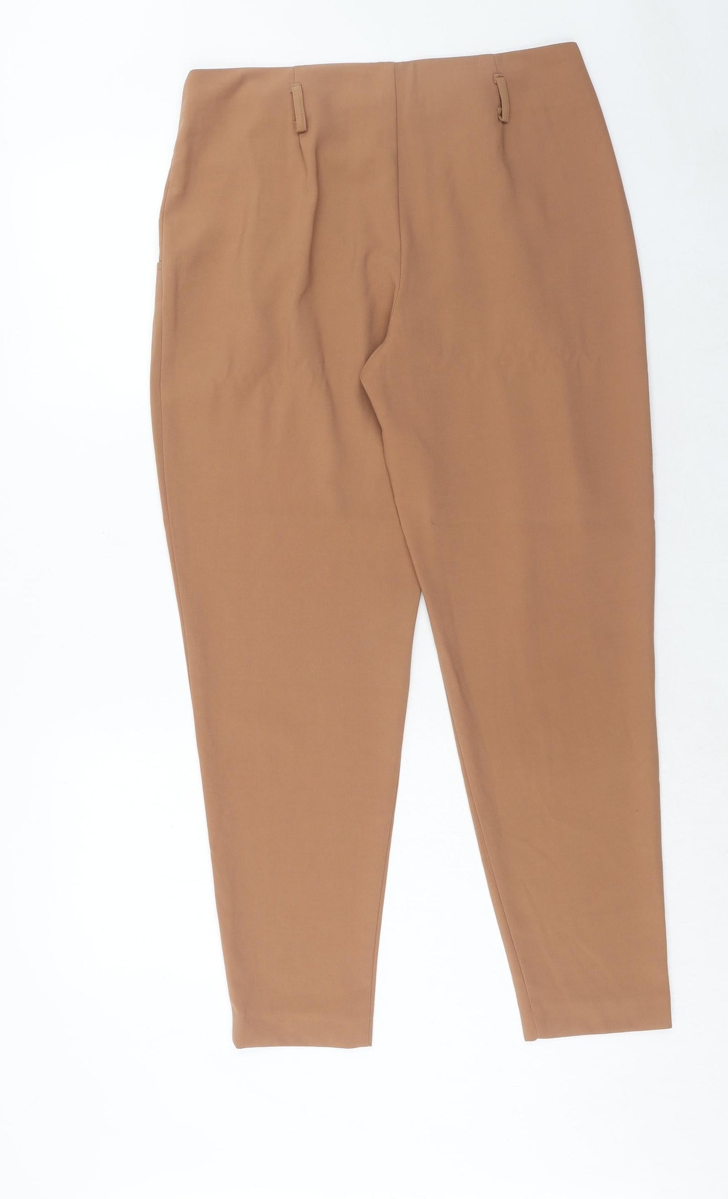 New Look Womens Brown Polyester Trousers Size 12 Regular Hook & Eye