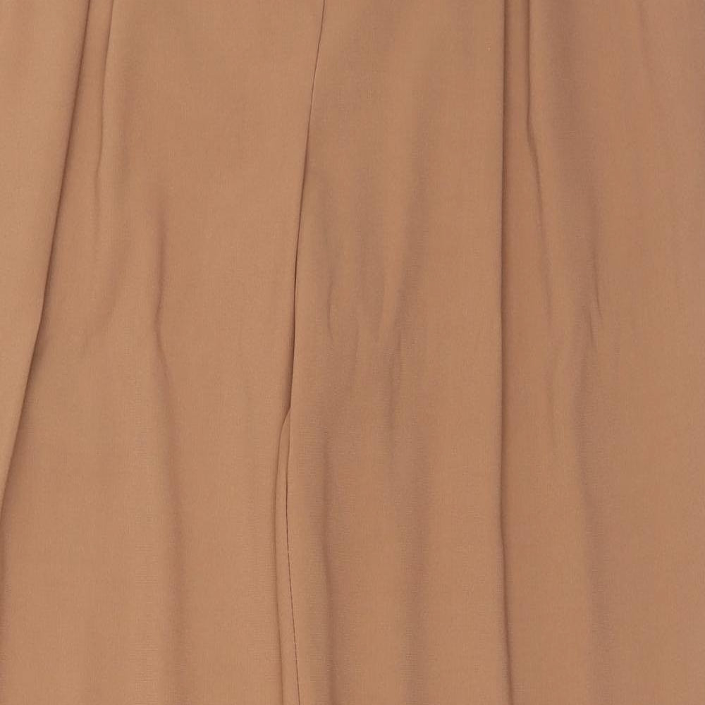 New Look Womens Brown Polyester Trousers Size 12 Regular Hook & Eye