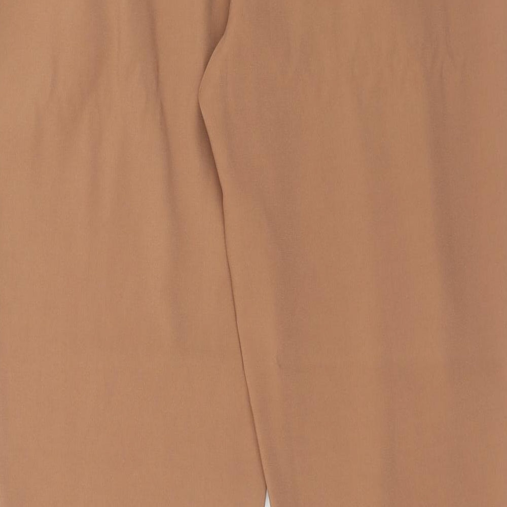 New Look Womens Brown Polyester Trousers Size 12 Regular Hook & Eye