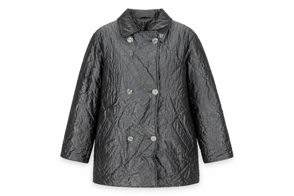 C&A Womens Silver Pea Coat Coat Size 10 Button