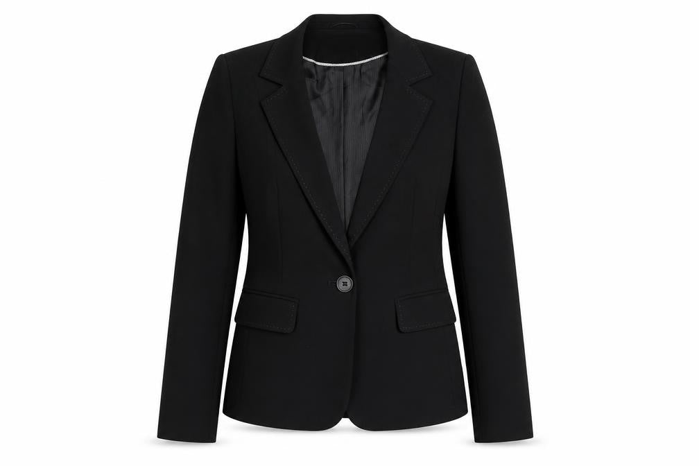 George Womens Black Polyester Jacket Blazer Size 12