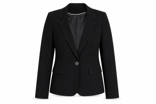 George Womens Black Polyester Jacket Blazer Size 12