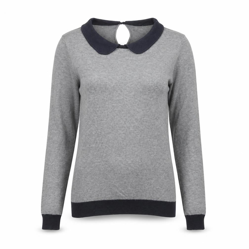 Greencoast Womens Grey Collared Viscose Pullover Jumper Size 8