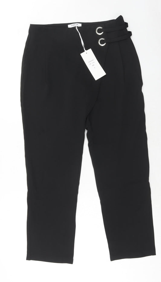 Sweewe Womens Black Polyester Trousers Size S Regular Zip - Eyelet Detail