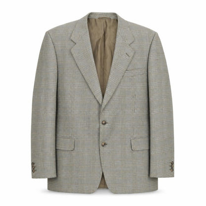 Enrico Mens Grey Plaid Polyester Jacket Blazer Size 44 Regular